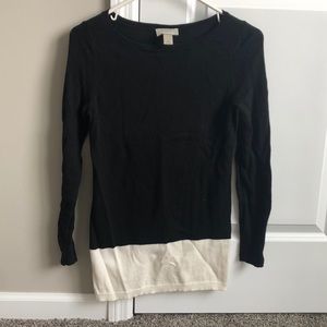 Ann Taylor black and white sweater